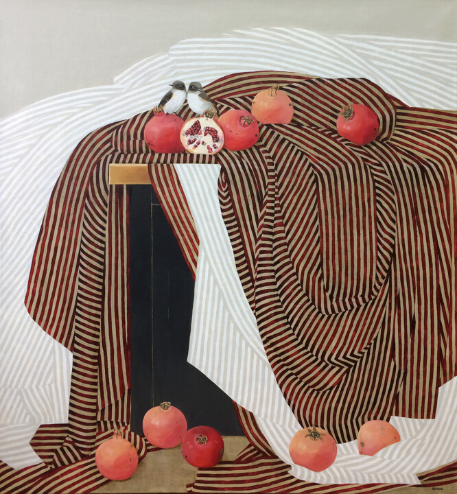 Картина под названием "Bed stories" - Ксения Берестова, Подлинное произведение искусства, Масло