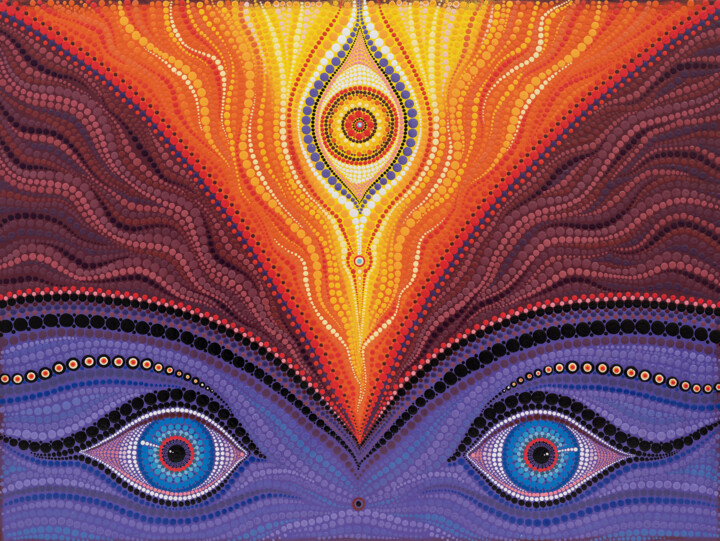 Painting titled "Kali - Eyes of the…" by Kseniia Makliuchenko, Original Artwork, Acrylic