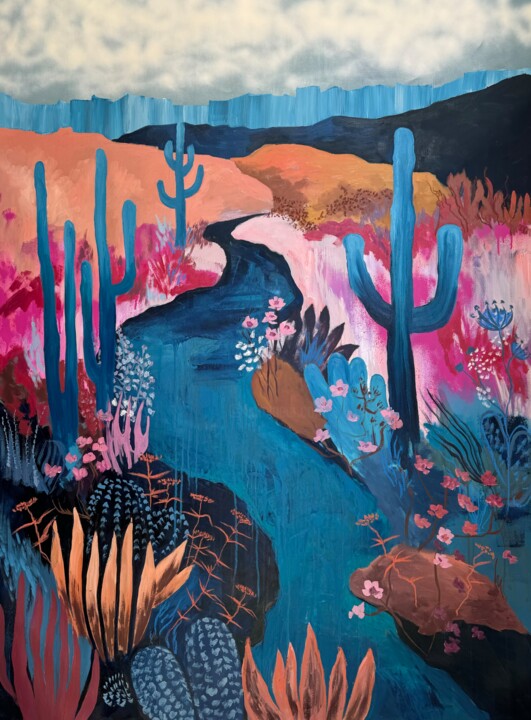 Ζωγραφική με τίτλο "XXL Landscape at 7.…" από Kseniya Rai, Αυθεντικά έργα τέχνης, Λάδι