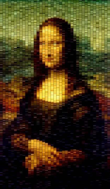Druckgrafik mit dem Titel "Mona Stripa" von Kurotory, Original-Kunstwerk, Digitale Malerei