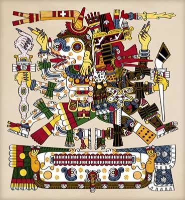 Borgia Codex Mictlantecuhtli And Quetzalcoatl