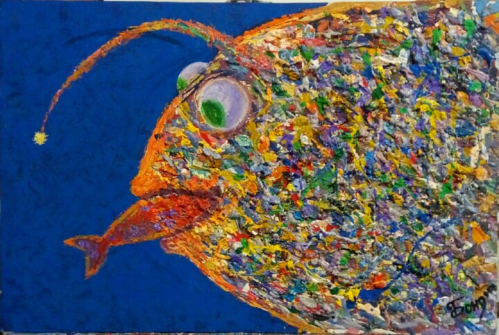 Pintura titulada "fish" por Kyrylo Bondarenko, Obra de arte original, Acrílico