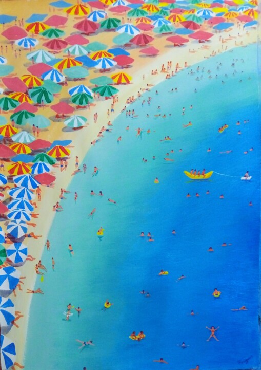 Pintura titulada "Miami Beach" por Kyrylo Bondarenko, Obra de arte original, Acrílico