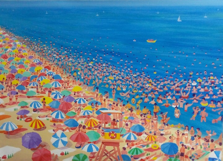 Pintura titulada "Miami Beach seascape" por Kyrylo Bondarenko, Obra de arte original, Acrílico