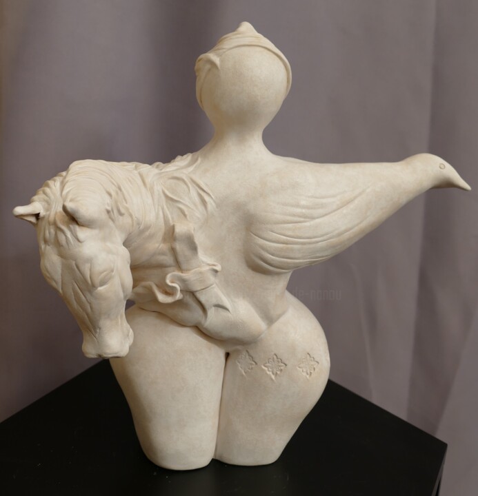 Sculptuur getiteld "193 - TRIADE de la…" door L'Atelier De Nanou, Origineel Kunstwerk, Terra cotta
