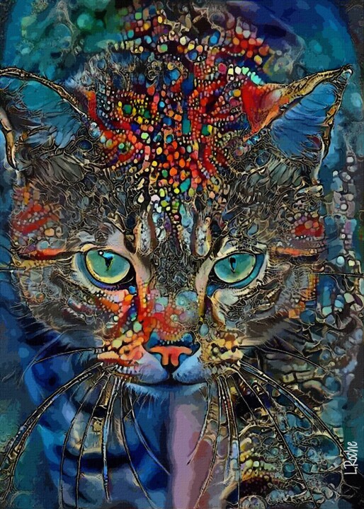"Truan, cat" başlıklı Dijital Sanat L.Roche tarafından, Orijinal sanat, Akrilik