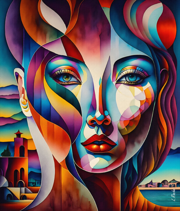 Картина под названием "El viaje multicolor" - L.Roche, Подлинное произведение искусства, Чернила