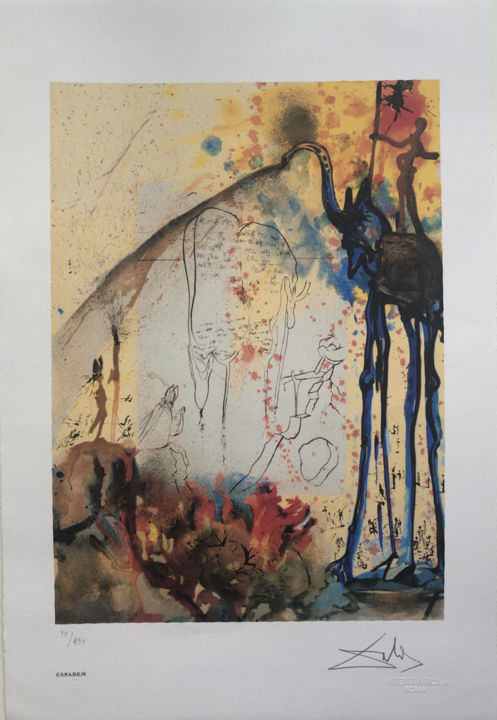 Estampas & grabados titulada "Salvador Dalì - Mos…" por Lucy Sunders, Obra de arte original, Litografía