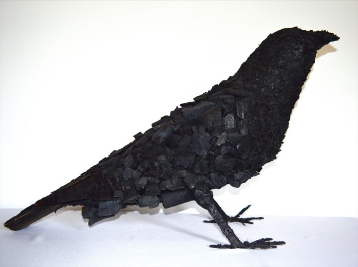 Sculpture intitulée "Oiseau Perdu - DIEU…" par Akoi Aka, Œuvre d'art originale