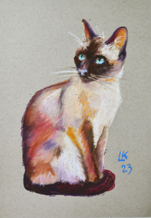 watercolor paintings of siamese cats