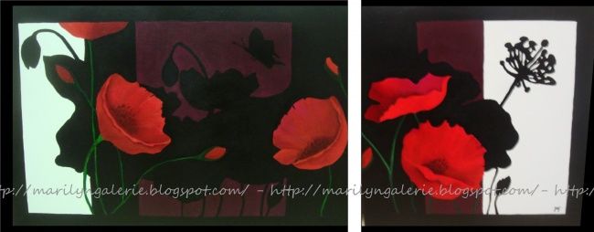 Painting titled "Rouge coquelicots" by La Galerie De Marilyn, Original Artwork