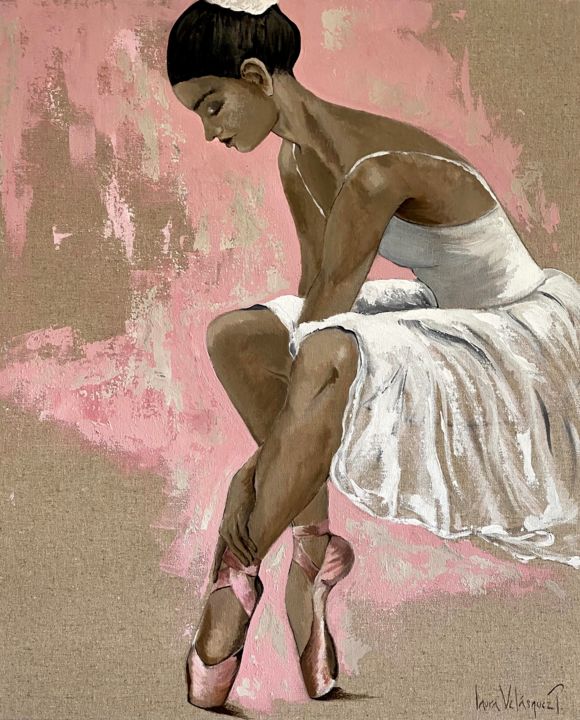 Malarstwo zatytułowany „Bailarina del Tutú…” autorstwa Laura Velásquez, Oryginalna praca, Akryl Zamontowany na Drewniana ram…