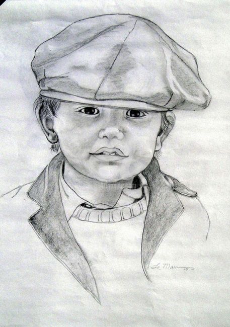 Boy With A Hat Drawing By Lamarr Artmajeur