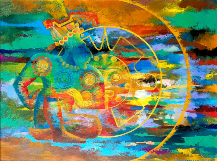 Peinture intitulée "Sixth sun" par Lana Korolievskaia, Œuvre d'art originale, Huile