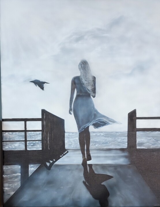 Картина под названием "Элегия моря" - Лана Ромашкан, Подлинное произведение искусства, Аэрограф