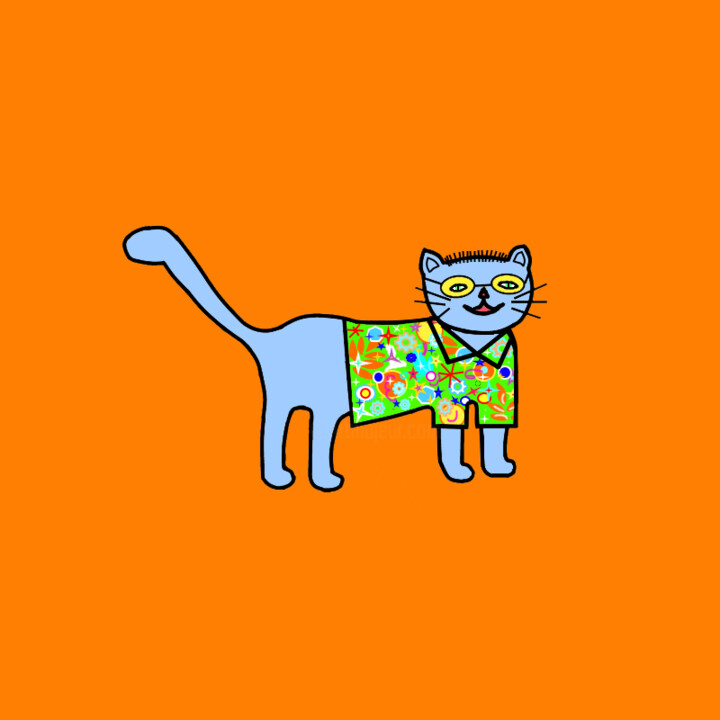 Grafika cyfrowa / sztuka generowana cyfrowo zatytułowany „Cats & Cats #28” autorstwa Lana Vereshchagina, Oryginalna praca, 2…