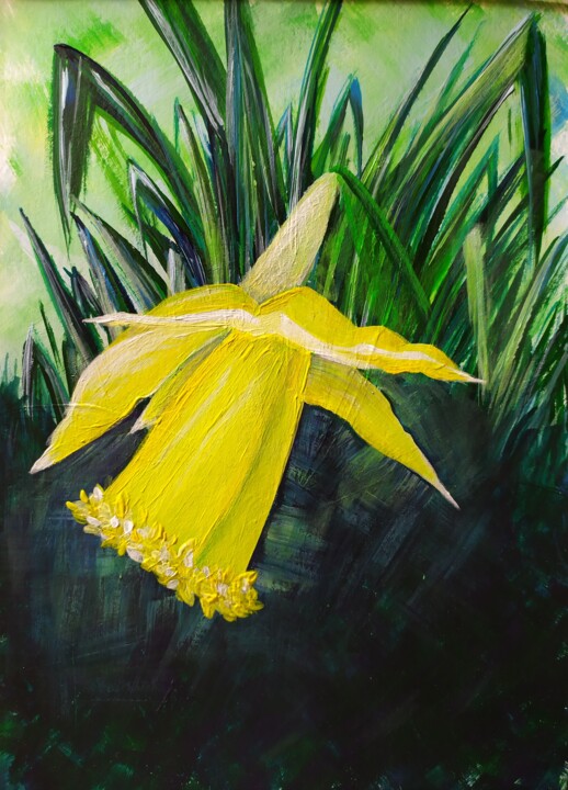 Schilderij getiteld "Narcissus" door Lana Vereshchagina, Origineel Kunstwerk, Acryl