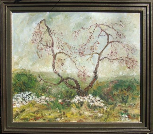 Schilderij getiteld "OLD TREE" door Landscape Art, Origineel Kunstwerk, Olie