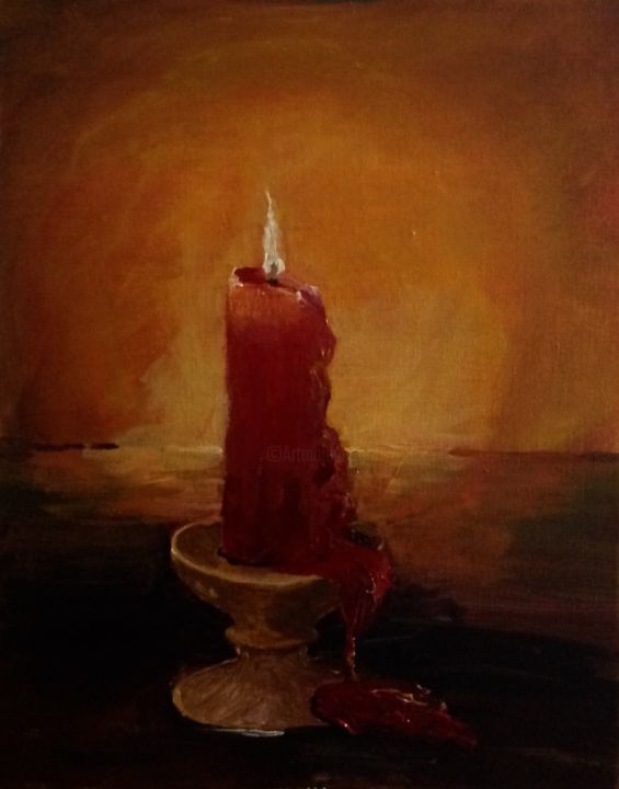 Malerei mit dem Titel "Burning Bright" von Lanny Roff, Original-Kunstwerk, Acryl