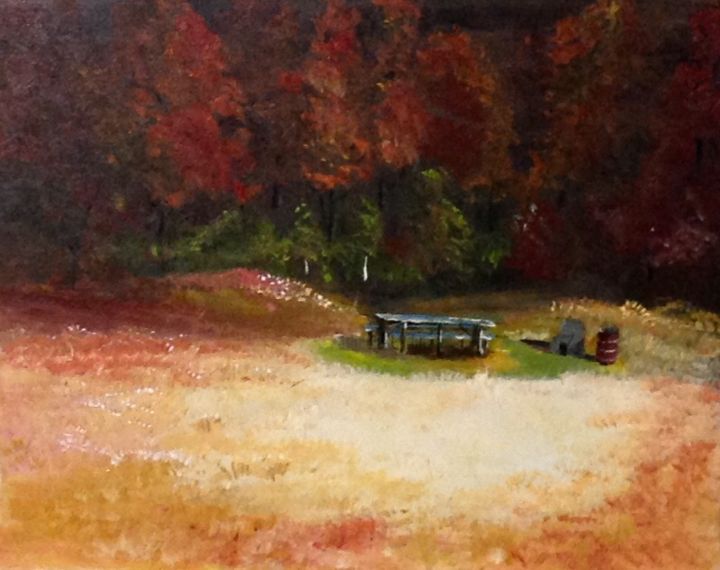 Pittura intitolato "Picnic" da Lanny Roff, Opera d'arte originale, Acrilico