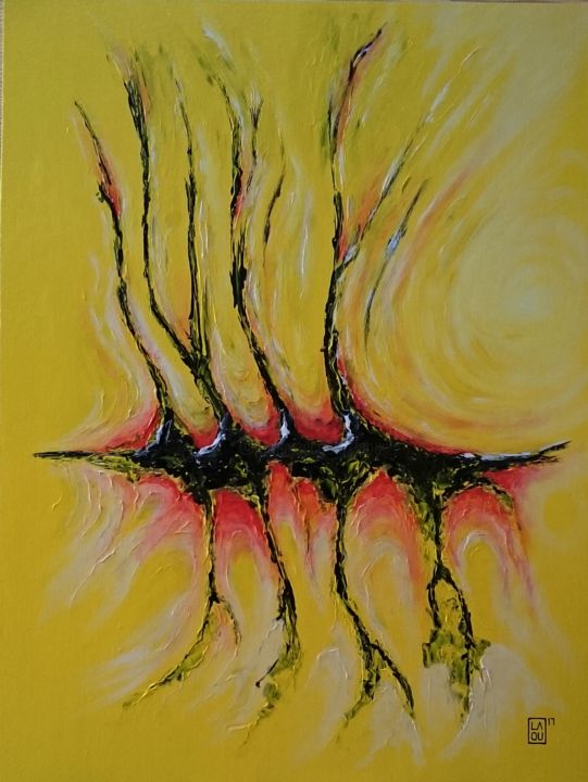 Peinture intitulée "Magma : L059" par Laou, Œuvre d'art originale, Acrylique