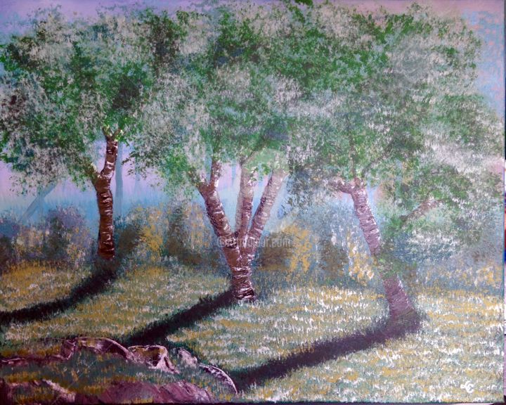 Pittura intitolato "Trees" da Lara Campos, Opera d'arte originale