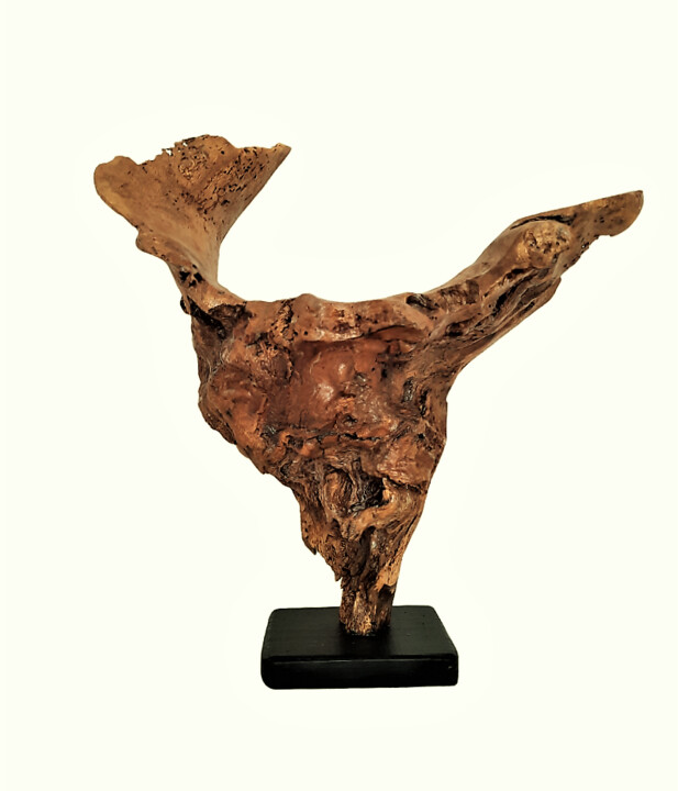 Scultura intitolato "On wings of hope! A…" da Lara Shabelnik, Opera d'arte originale, Legno