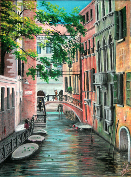 Malarstwo zatytułowany „Venice” autorstwa Larisa Leontjeva, Oryginalna praca, Olej