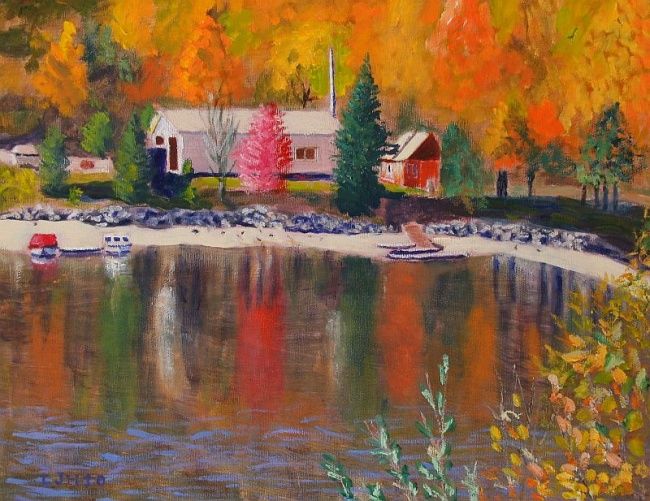 Pintura intitulada "Dorset Reflections" por Herscovitch Larry, Obras de arte originais, Óleo