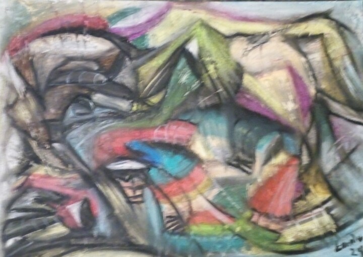 Drawing titled "Abstraction snv 1" by Laudu, Original Artwork, Pastel