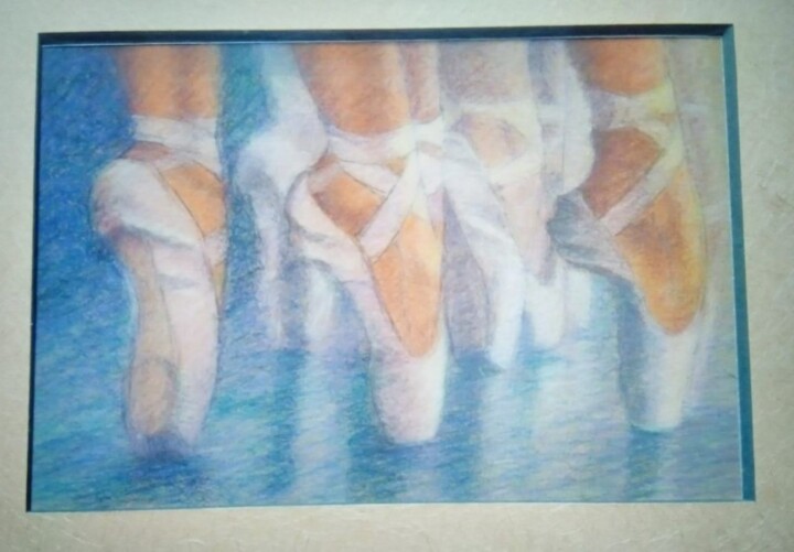 Drawing titled "Les danseuses" by Laurence Masson, Original Artwork, Pastel Mounted on Wood Stretcher frame