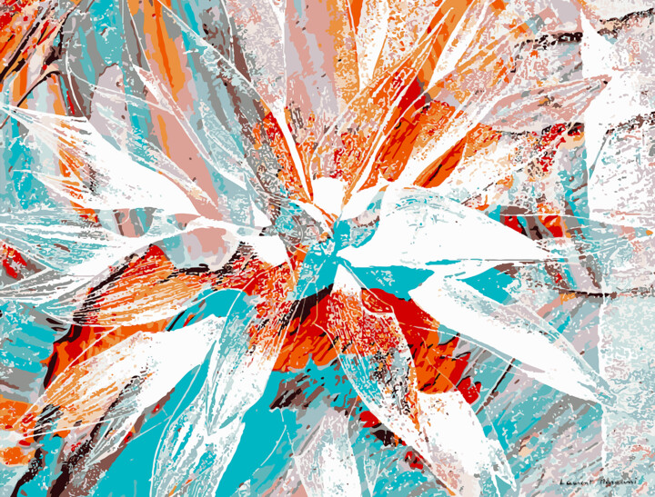 Grafika cyfrowa / sztuka generowana cyfrowo zatytułowany „orange agave” autorstwa Laurent Maruani, Oryginalna praca, Malarst…