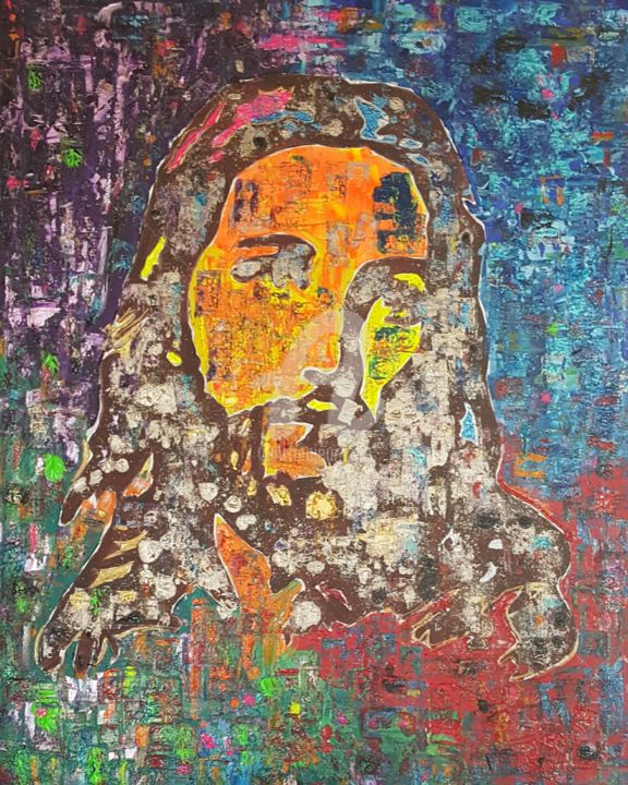 Peinture intitulée "JESUS" par Elmago, Œuvre d'art originale, Acrylique