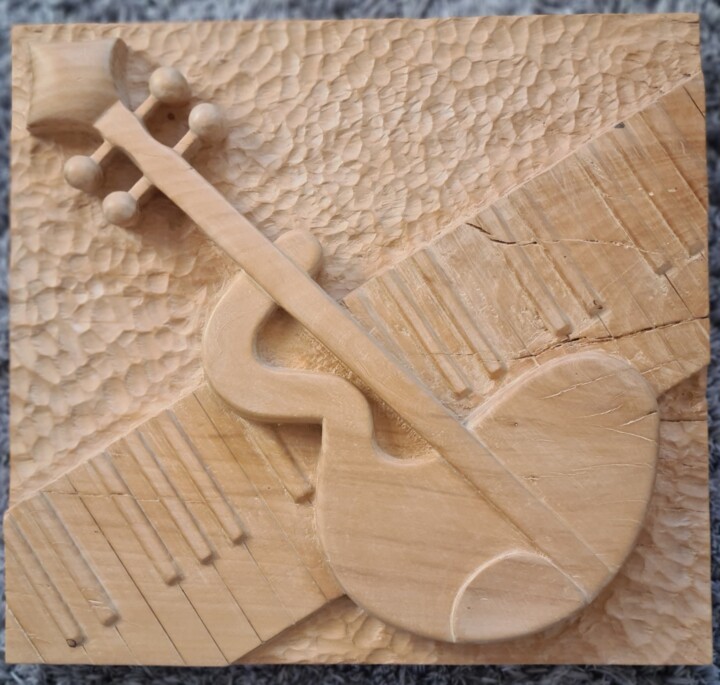 Sculpture titled "Duo musical" by Laurianne Anselmino, Original Artwork, Wood