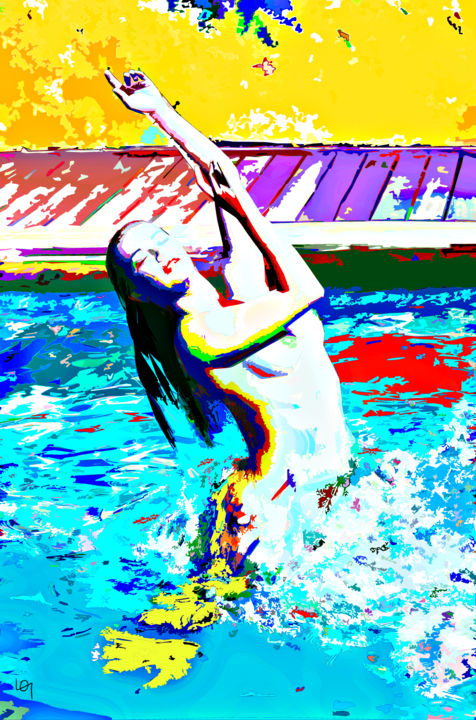Girls Swimming Naked - naked to the swimming pool two Digital Arts by Lawrence ...