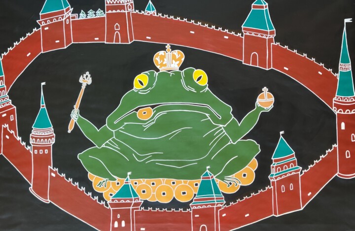 Peinture intitulée "Tree legged toad" par Leetruka, Œuvre d'art originale, Acrylique