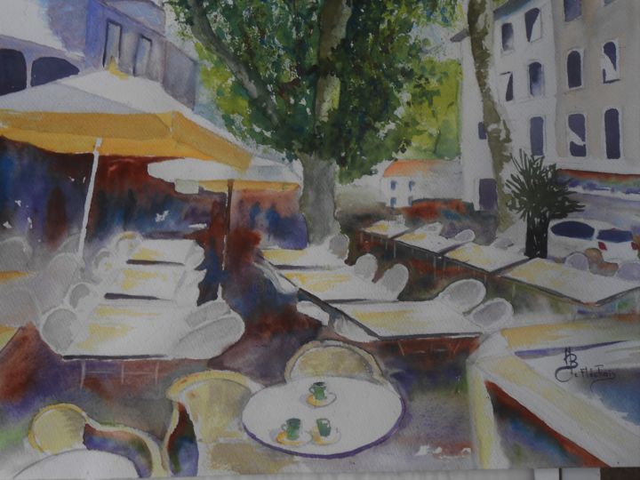 Painting titled "le-cafe-de-france-a…" by Le Fléchois, Original Artwork