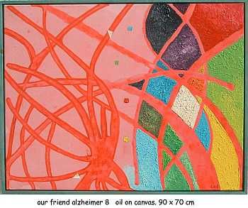 Painting titled "our friend alzheime…" by Left Hand Georges, Original Artwork