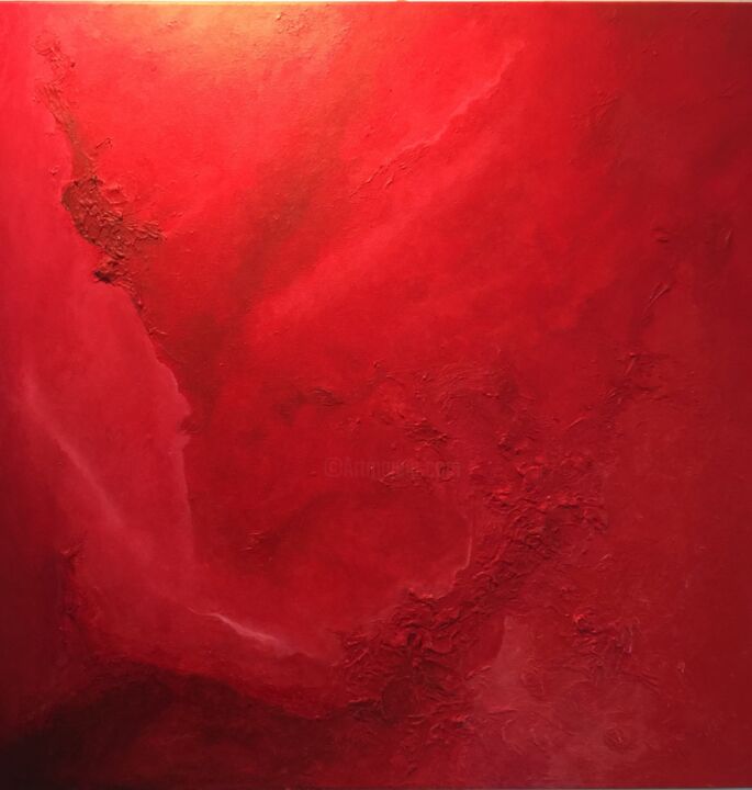 Painting titled "Red" by Lei Yi, Original Artwork, Acrylic