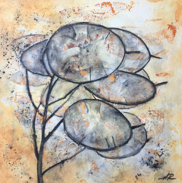 Drawing titled "Lunaria Flower Char…" by Lena Ru, Original Artwork, Charcoal