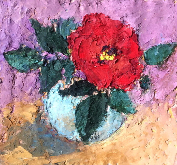 Tekening getiteld "Little Rose" door Lena Ru, Origineel Kunstwerk, Pastel