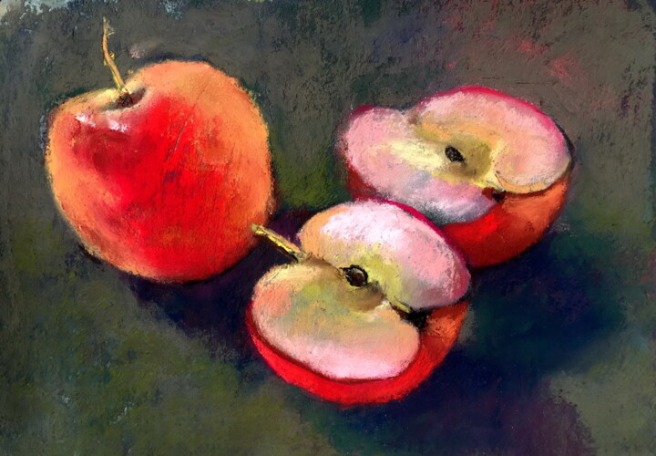 Dessin intitulée "Cripps Pink" par Lena Ru, Œuvre d'art originale, Pastel