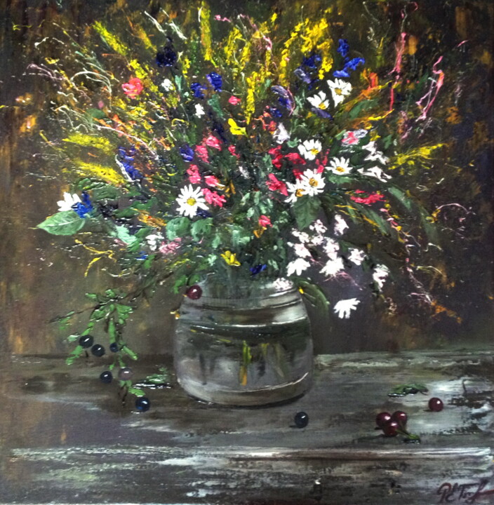 "Meadow flowers" başlıklı Tablo Lena Ru tarafından, Orijinal sanat, Petrol