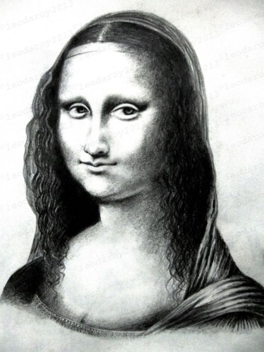 Dibujo titulada "Monalisa" por Leo Da Roy, Obra de arte original