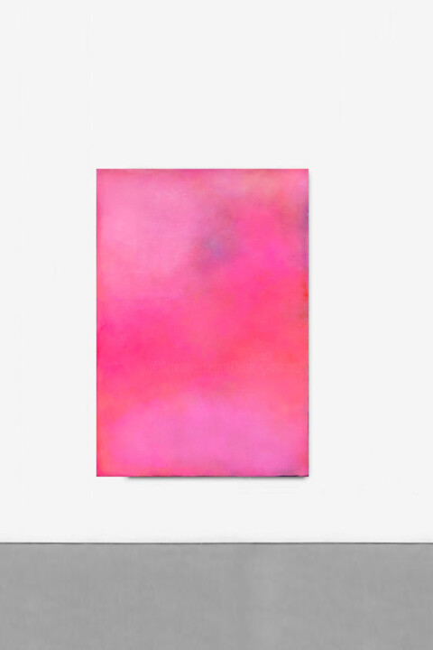 Painting titled "Neon Pink Painting,…" by Leon Grossmann, Original Artwork, Acrylic Mounted on Wood Stretcher frame