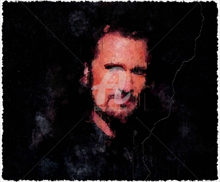 Digital Arts titled "Bruce Kulick 001" by Leonardo Lillian, Original Artwork, Digital Painting