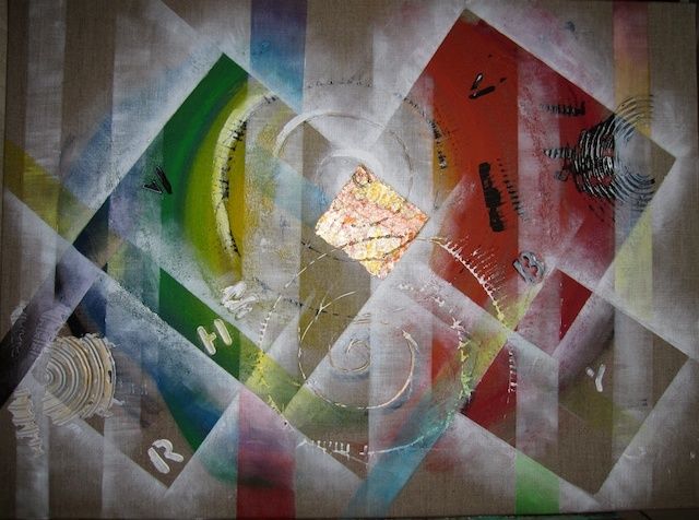 Pintura intitulada "transparence cubiqu…" por Valérie Grassler, Obras de arte originais, Óleo