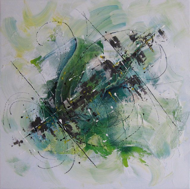 Pintura intitulada "Abstrait 2" por Valérie Grassler, Obras de arte originais, Óleo