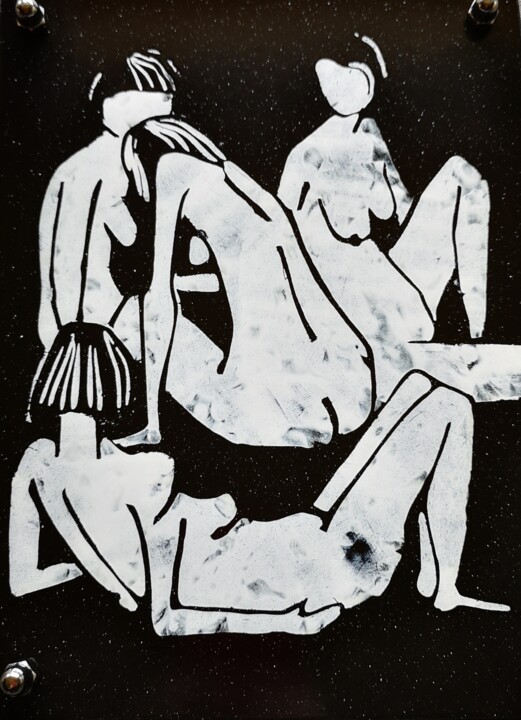 绘画 标题为“erotic 5” 由Leszek Dziaduch, 原创艺术品, 搪瓷