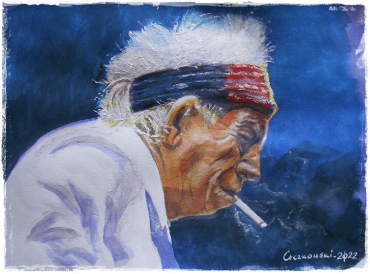 "KEITH RICHARDS LIFE…" başlıklı Tablo Leszek Gaczkowski tarafından, Orijinal sanat, Suluboya